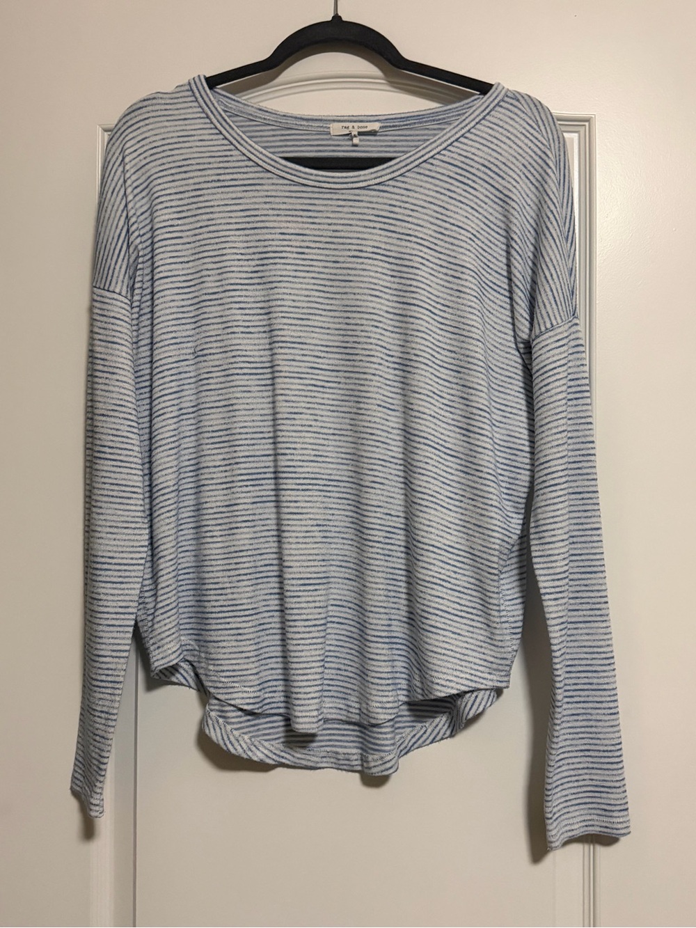 Rag & Bone Blue Striped Long-Sleeve Top - Size M
